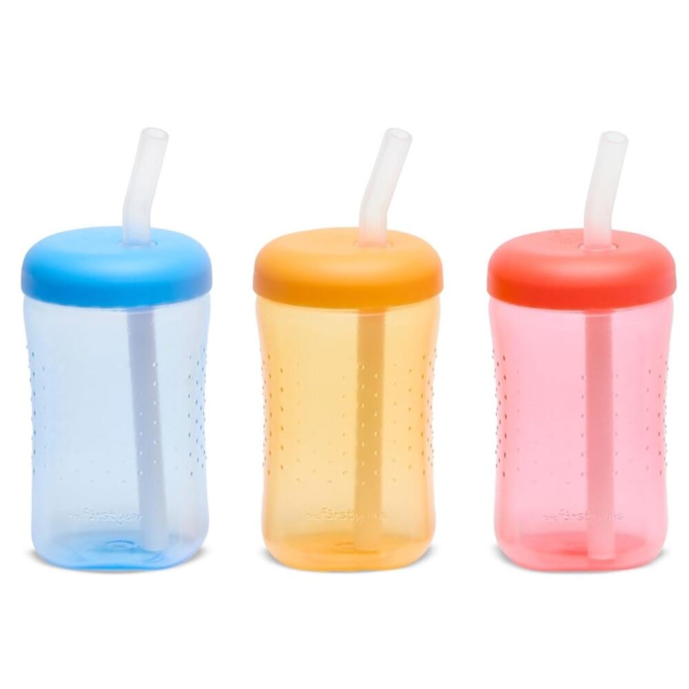 Squeeze & Sip Toddler Straw Cups, Squeezable Transition Sippy Cup with Straw